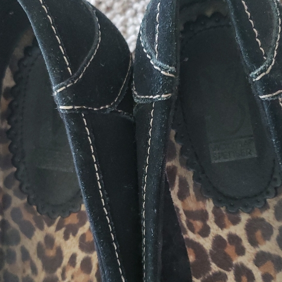 Victoria Spencer Brushed Leather 1.75" Wedge Slip On Loafers - Picture 5 of 8